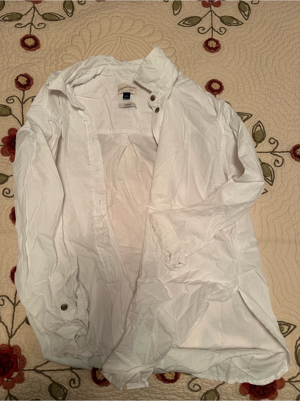 White Lightweight Button-Up Shirt